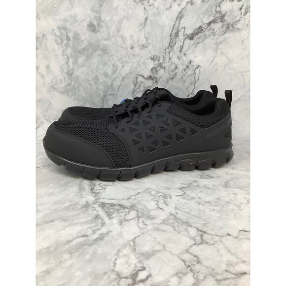 Reebok Size 14M Black Sublite Cushion Athletic Work Shoes Composite Toe P13-1 - Picture 4 of 11